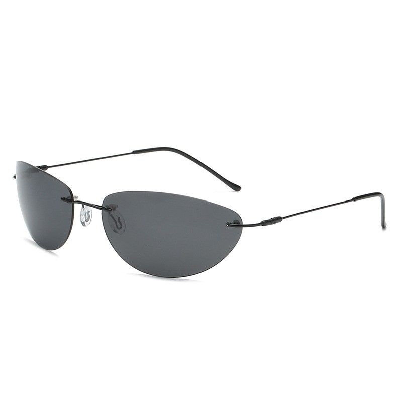 Frameless Polarized For Men Trendy Matrix Style Sunglasses Driver's Driving Glasses_voghion.com