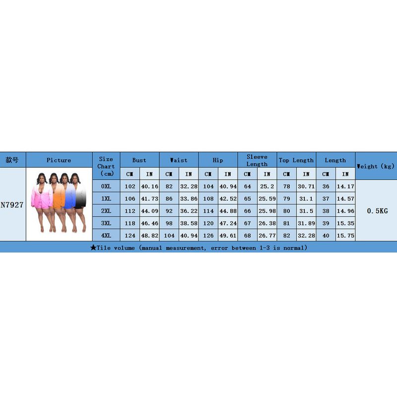 Plus Size Women's Fashion Gradient Color Green Fruit Collar Small Blazer High Waist Shorts Set For Women Trendy_voghion.com