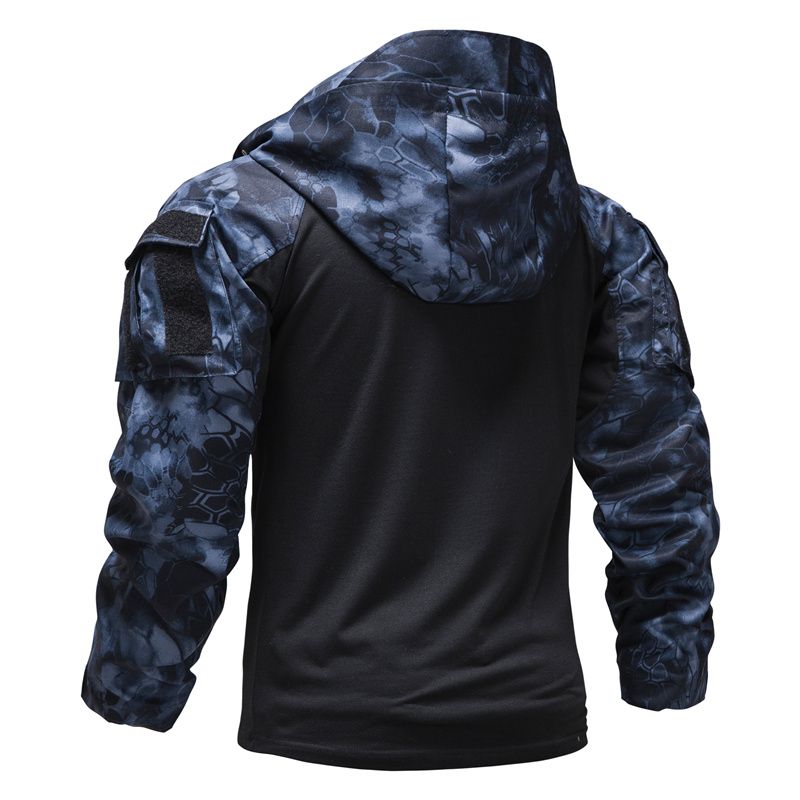 Spring And Summer New Long Sleeve Men Special Forces Workwear Training Camouflage Suit Elastic Breathable Men's Hooded_voghion.com