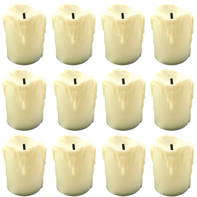 Lot de 12 bougies LED sans flamme à piles avec flammes réalistes pour décoration de Noël, de mariage, de maison_voghion.com