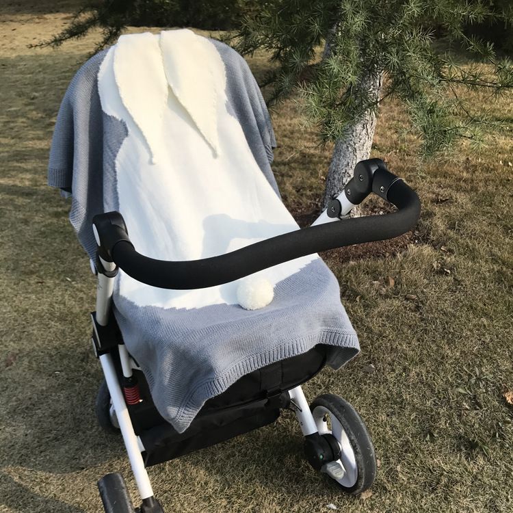 Mother & Kids kolmemõõtmeline küüliku kõrvad laste kootud tekk beebi uinakutekk rannamatt beebitekk Euroopa ja Ameerika piiriülene_voghion.com