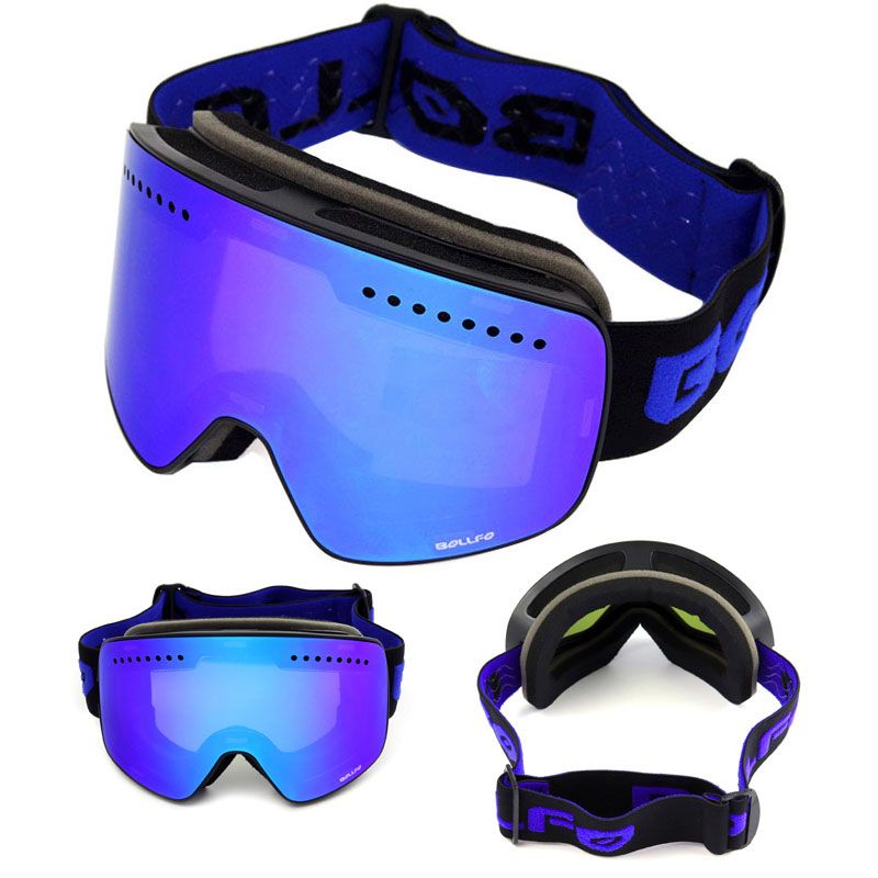 Skibril met magnetische dubbellaagse gepolariseerde lens Skiën Anti-condens UV400 Snowboardbril Heren Dames Skibril Brillenkoker_voghion.com