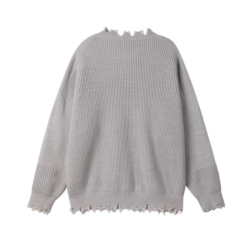 Jiayiku Men's Clothing New American Lazy Distressed Niche Wasteland Style Knitted Sweater_voghion.com