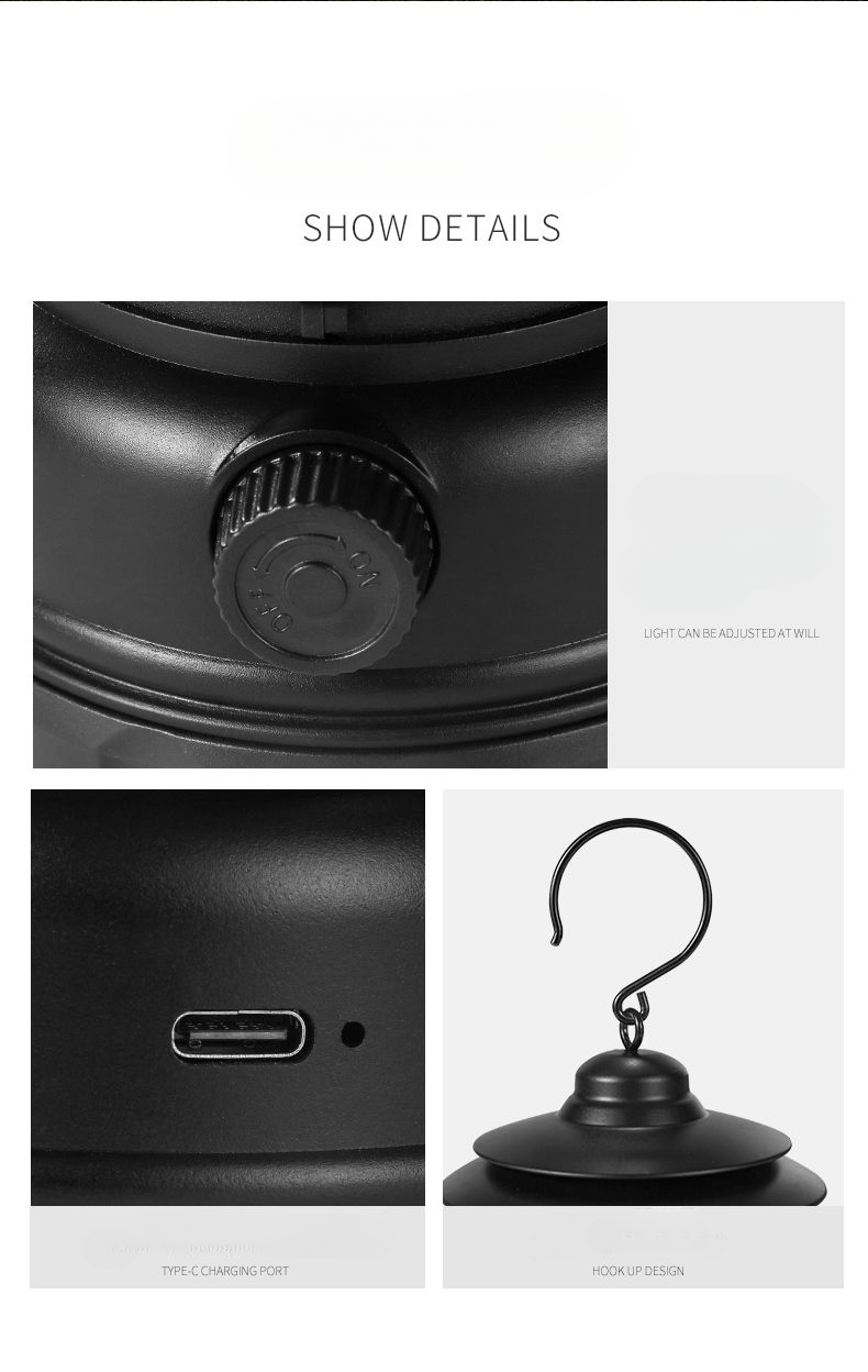 Primitive Lighting Horse Długa żywotność baterii Latarnia Camping Atmosfera Zewnętrzna Lampa Namiotowa_voghion.com