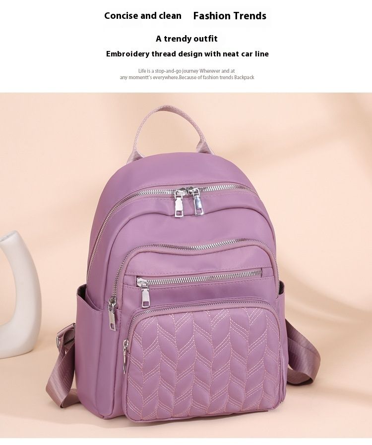 New Casual Women's Oxford Backpack, Stylish, Simple, Large Capacity Urban Commuting Travel Backpack_voghion.com
