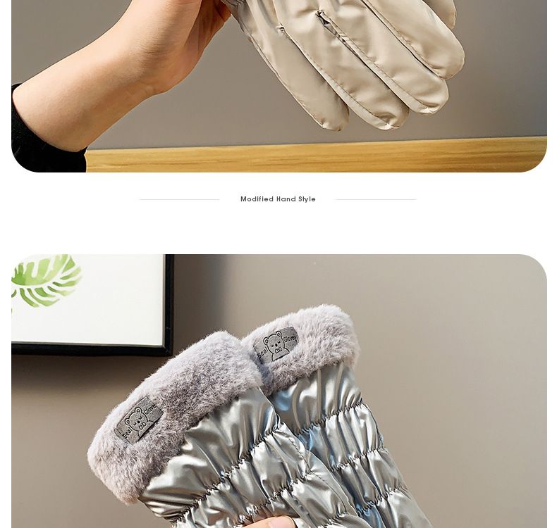 Caldo per le donne, moda autunnale e invernale, foderato in pile, spesso, carino, impermeabile, touchscreen per la guida all'aperto_voghion.com