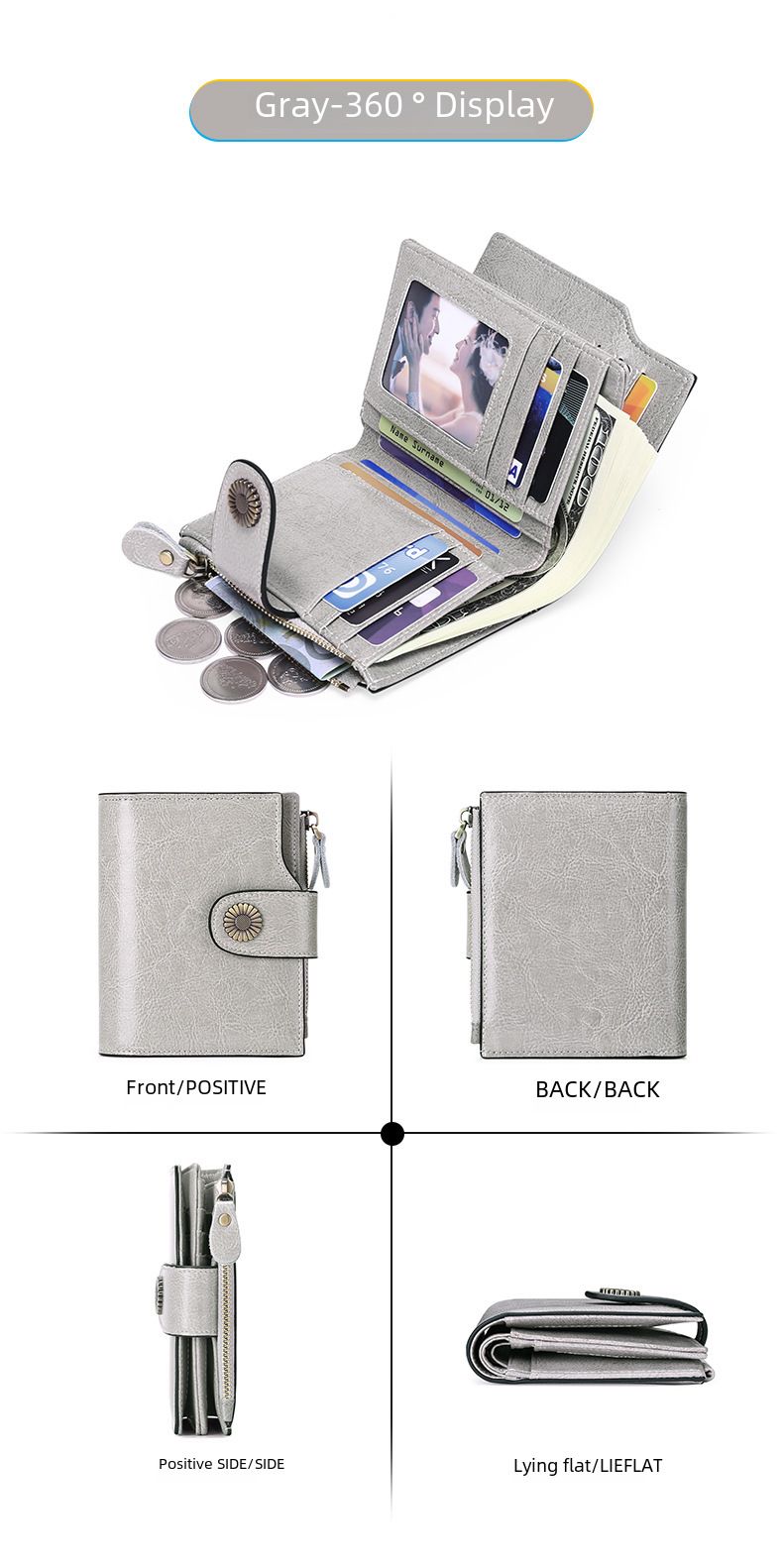 Women's wallet short Korean fashion buckle clutch girl's change bag multi-function card bag_voghion.com