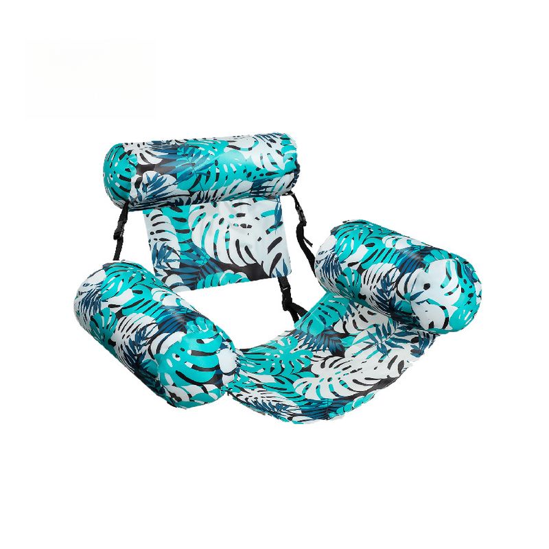 Canapé-lit gonflable pliable à double usage en toile à motif floral avec dossier pour jeux d'eau_voghion.com