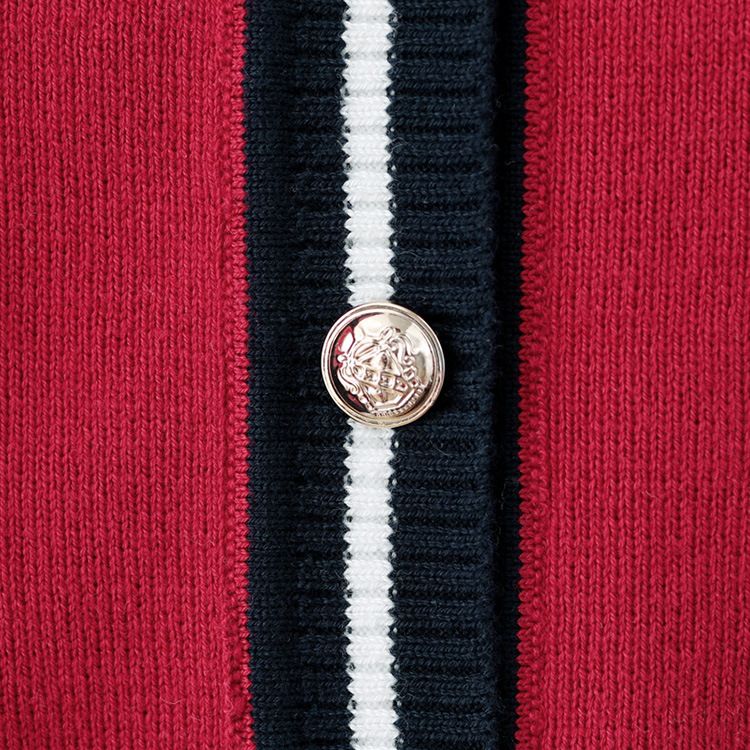College Style Children's Sweater Cardigan Jacket Medium And Large Children's Contrast Color JK School Uniform Girls Knitted Cardigan_voghion.com