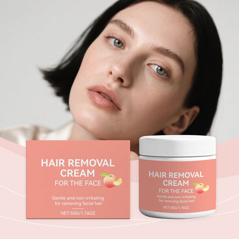 Crème dépilatoire nettoyante quotidienne à la pêche, hydratante, nourrissante et douce pour le visage._voghion.com