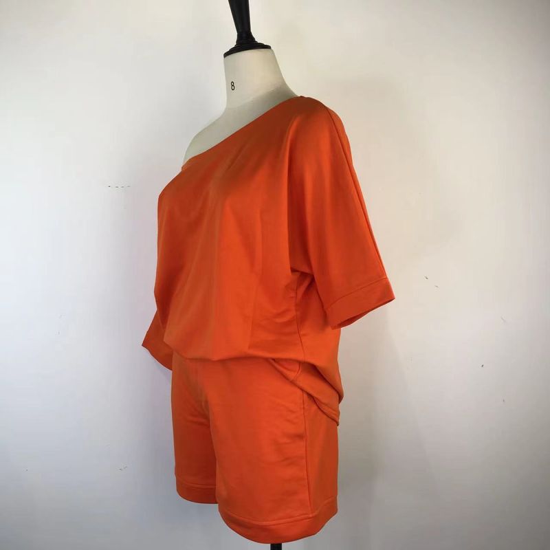 Women's Fashion Trendy Sweatshirt And Pants Off-Shoulder Loose Two-Piece Set 2022 New Style_voghion.com