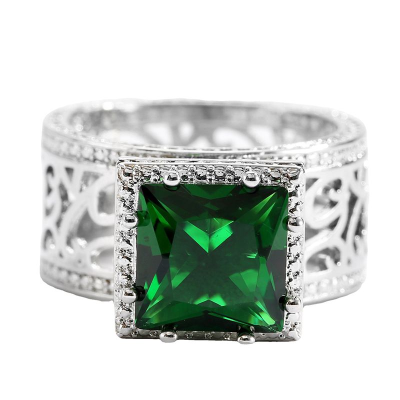 Cao Shi Queen Heavy Craft Elegant For Women Square Exaggerated Temperament Ring Micro Inlaid Zircon Design Sense_voghion.com