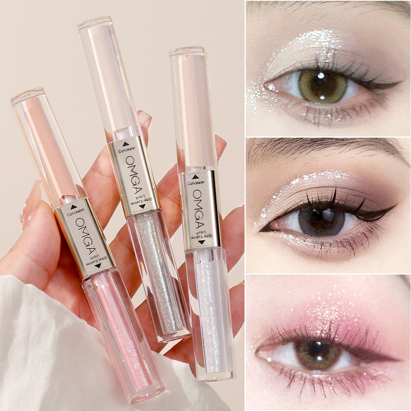 Pearl Double-headed Liquid Eyeshadow Sequins Glitter Lying Silkworm Shiny Highlights Stick Eyes Concealer_voghion.com