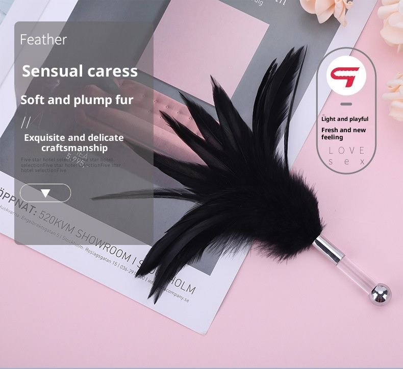 LuvBox Bâton de séduction sexy SM Produits pour adultes Brosse à plumes pour démanger LoveRing à poils naturels_voghion.com