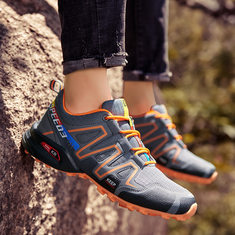Men's and women's cross-country running shoes Outdoor sports mountaineering air cushion shoes_voghion.com