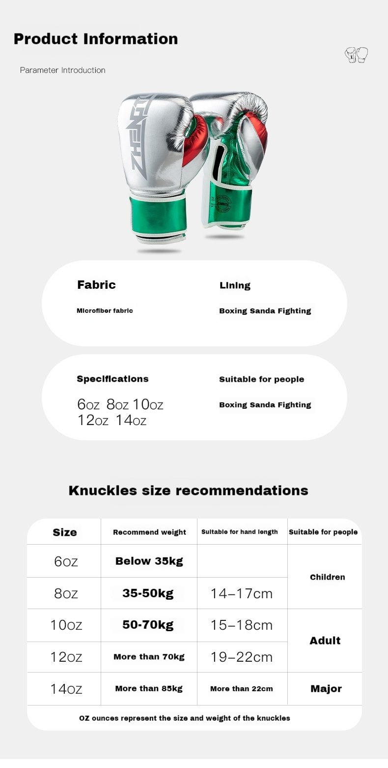 Gants de boxe en microfibre pour adultes pour compétitions professionnelles, doublure intérieure en latex, gants d'entraînement et de fitness en cuir brillant_voghion.com