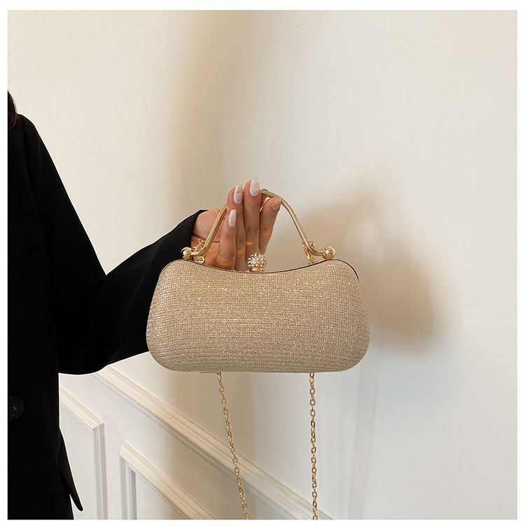 Borsa a tracolla con catena glitterata, nuova borsa alla moda, versatile e di nicchia, da donna_voghion.com