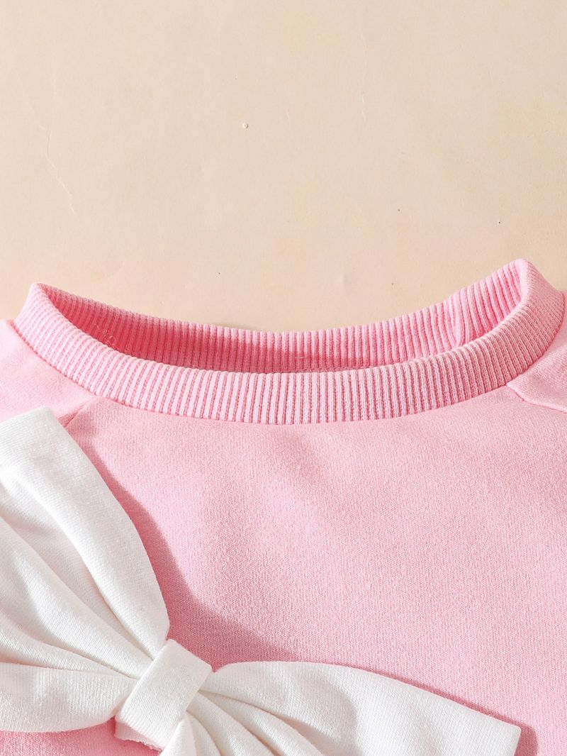 Adorable conjunto de pelele para bebé niña: conjunto de gateo de algodón de manga larga con lazo y caja de regalo (0-24 meses)_voghion.com