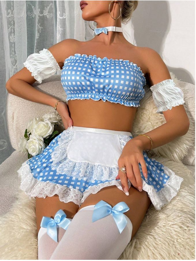 Neues sexy zweiteiliges Dessous-Set mit Spitzenbesatz und Blumenkaro_voghion.com