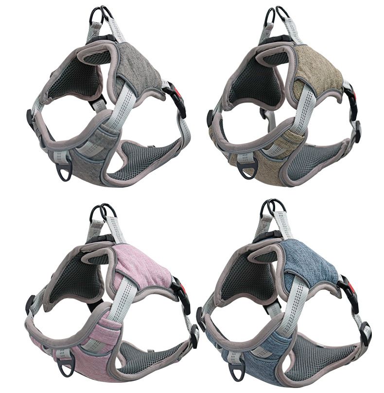 Fivela ajustável refletiva para animais de estimação ao sair, alça confortável no peito para cães de grande e médio porte_voghion.com