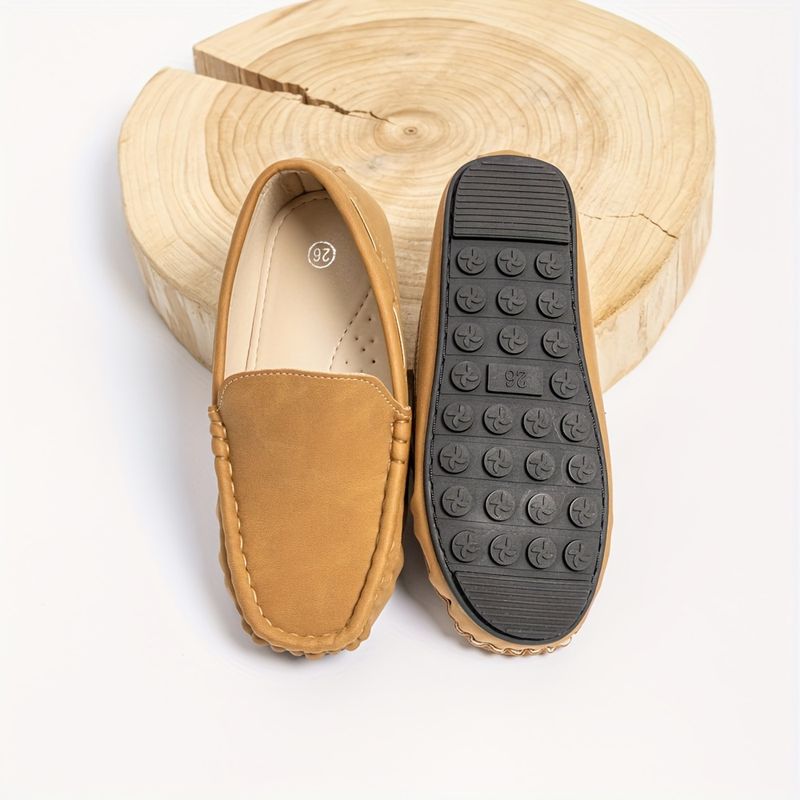 Boys' Lightweight Slip-On Loafer Shoes Comfortable Non-Slip Flats for Wedding Party - All Seasons_voghion.com