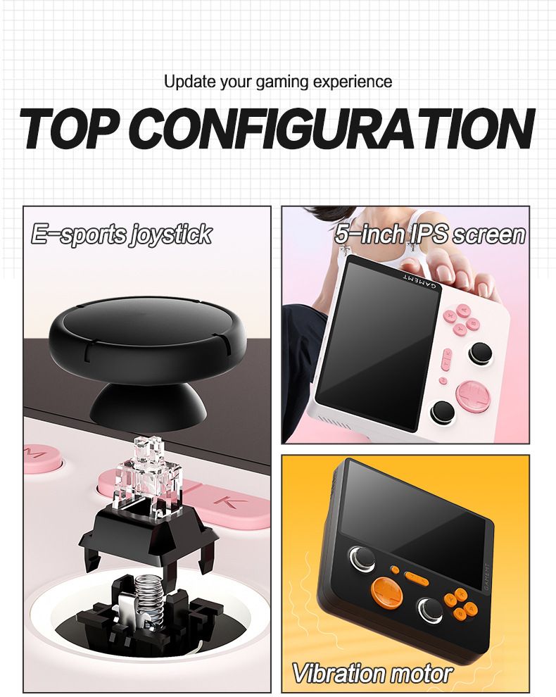 Console de jeux vidéo E5Plus portable Android double système 2 + 16 Go rétro réseau WIFI console de jeu 5 pouces grand écran Arcade_voghion.com