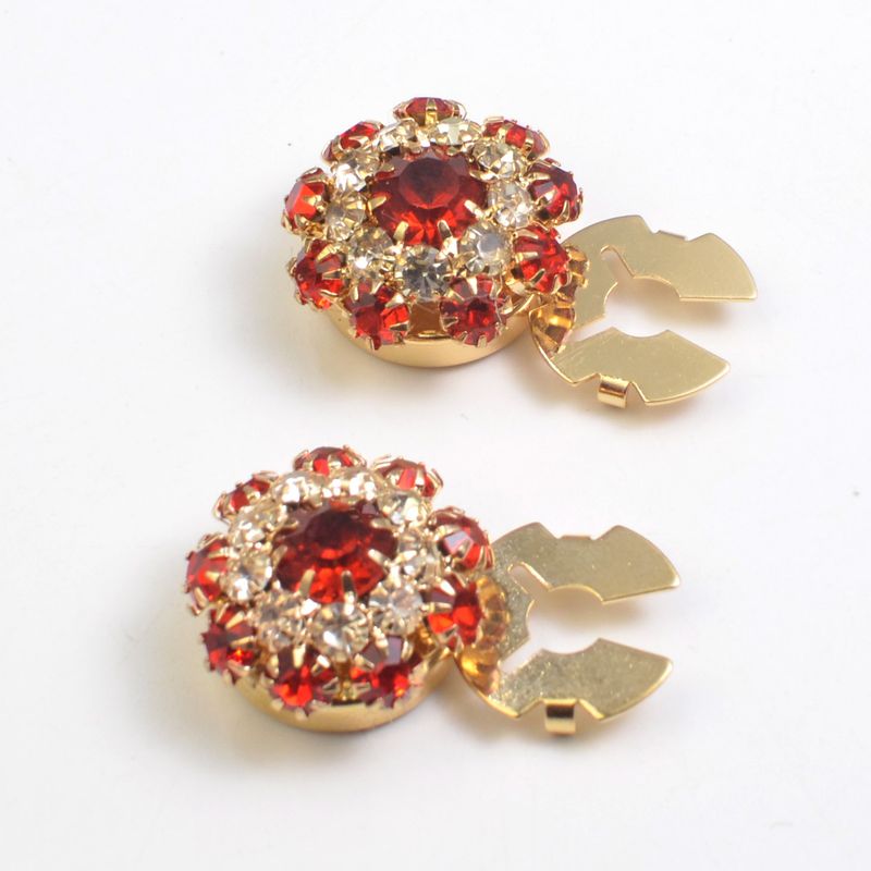 Fashion Pearl Shirt Cufflink Flower Collar Rhinestone Decorative Button Cover_voghion.com