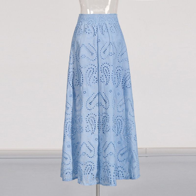 Vêtements pour femmes, col rond, gilet sans manches, taille haute, jupe brodée, costume deux pièces_voghion.com