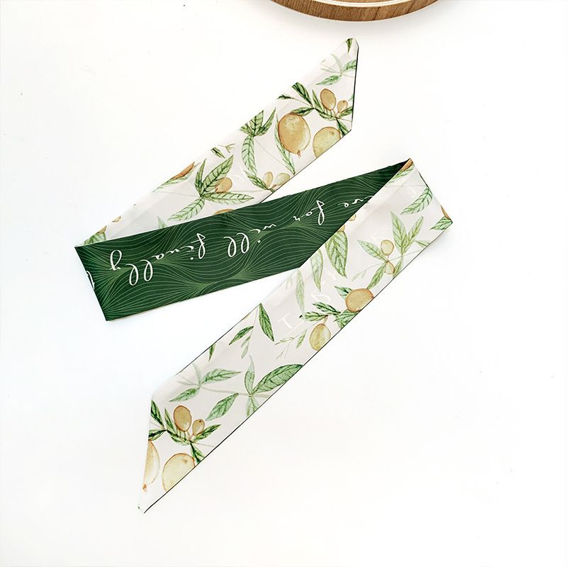 Frühling und Herbst Internet-Berühmtheit Gleicher Stil Simulation Seide Kleiner langer Streifen Dünner schmaler Bandbindungsschal_voghion.com