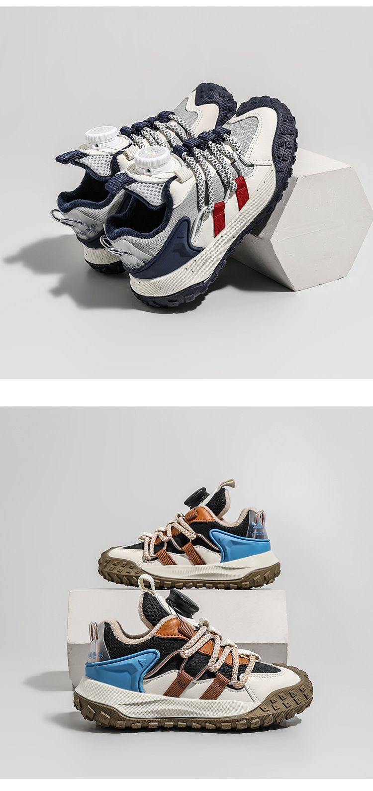 Sapatos infantis Sapatos esportivos para meninas Outono 2024 Novo estilo de sapatos para pais para crianças de médio e grande porte Botões giratórios de malha respirável_voghion.com