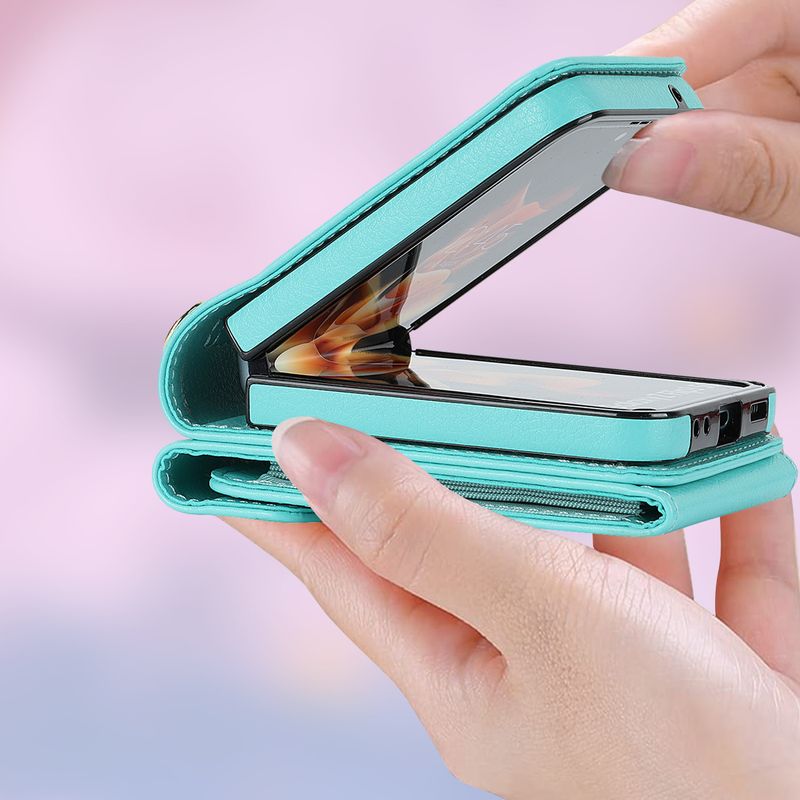 Z Flip6 Folding Crossbody Mobile Phone Case Card for Samsung Flip4 Creative Multifunctional Mobile Phone Protective Case_voghion.com