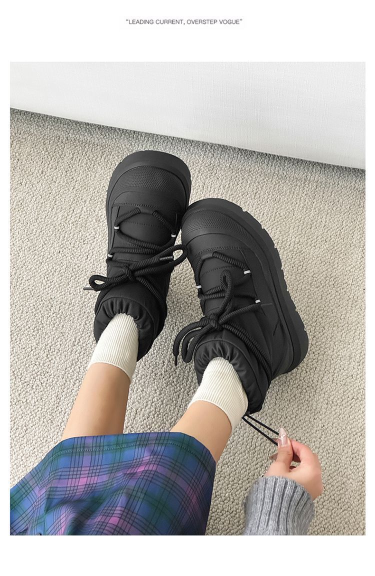 Bottes de neige pour homme ShoeGlobe au design unique, bottes Martin en coton épais et chaud doublé polaire, idéales pour la randonnée hivernale et les activités de plein air._voghion.com