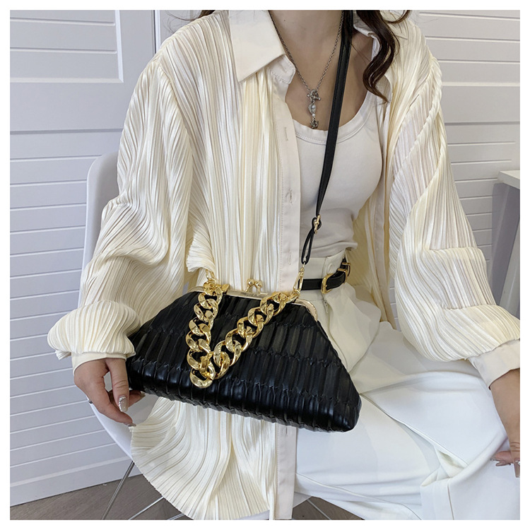 Borse Donna Texture Casual 2023 New Folds All-match Borsa a tracolla da donna Borsa a tracolla squisita di fascia alta_voghion.com