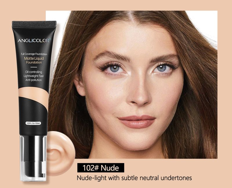 Anglicolor Long-Lasting Foundation – Oliecontrole & Volledige Dekking Vloeibare Make-up voor een Flawless, Natuurlijke Finish (tinten 101-105)_voghion.com