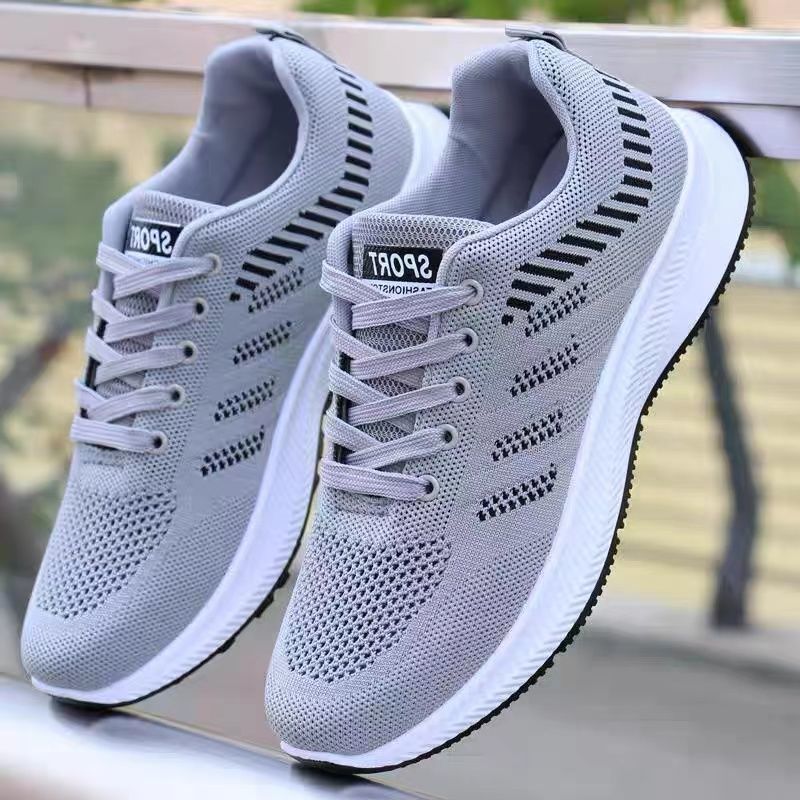 Tênis de corrida masculino esportivo de verão 2022, malha respirável, versátil e casual, com tecido voador, da moda_voghion.com
