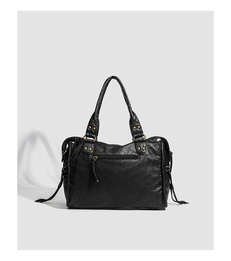 Retro-Einkaufstasche aus weichem Leder in trendiger Farbe, Umhängetasche mit einer Schulter und mehreren Taschen_voghion.com