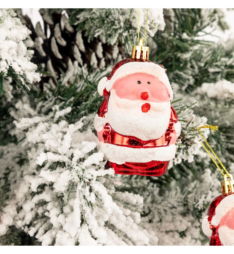 Ciondolo albero di Natale Babbo Natale dipinto con luce decorazione natalizia fai da te regalo scena layout_voghion.com