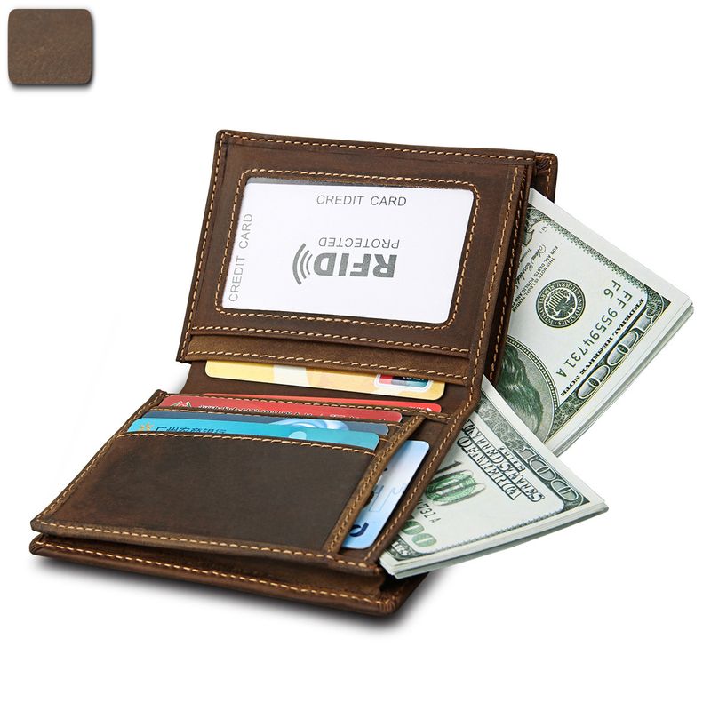 Short Wallet Made Of Leather, Top Layer Cowhide Wallet, Genuine Leather Casual Men's Bag_voghion.com
