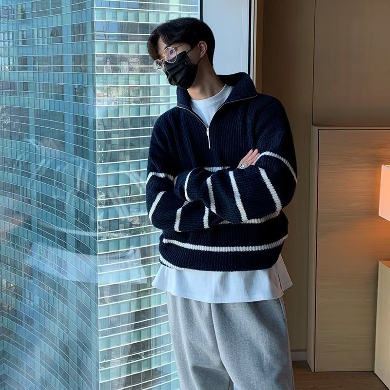 Design Polo Base Strickpullover für Herren, High-End Nischen-Innenbekleidungspullover, Unisex Trendy Style_voghion.com