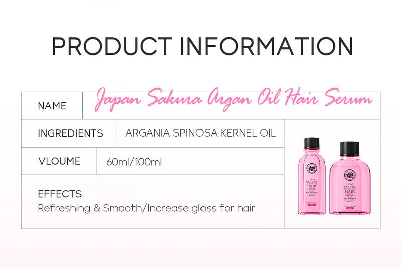 Scrub e trattamenti per il corpo Olio di Argan Sakura Giapponese Essenza per Capelli 60ml Cura dei Capelli Confezione Inglese Spot_voghion.com