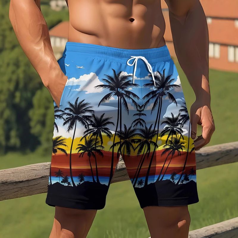25-letnie nowe, męskie spodnie plażowe w stylu hawajskim, drukowane cyfrowo 3D_voghion.com