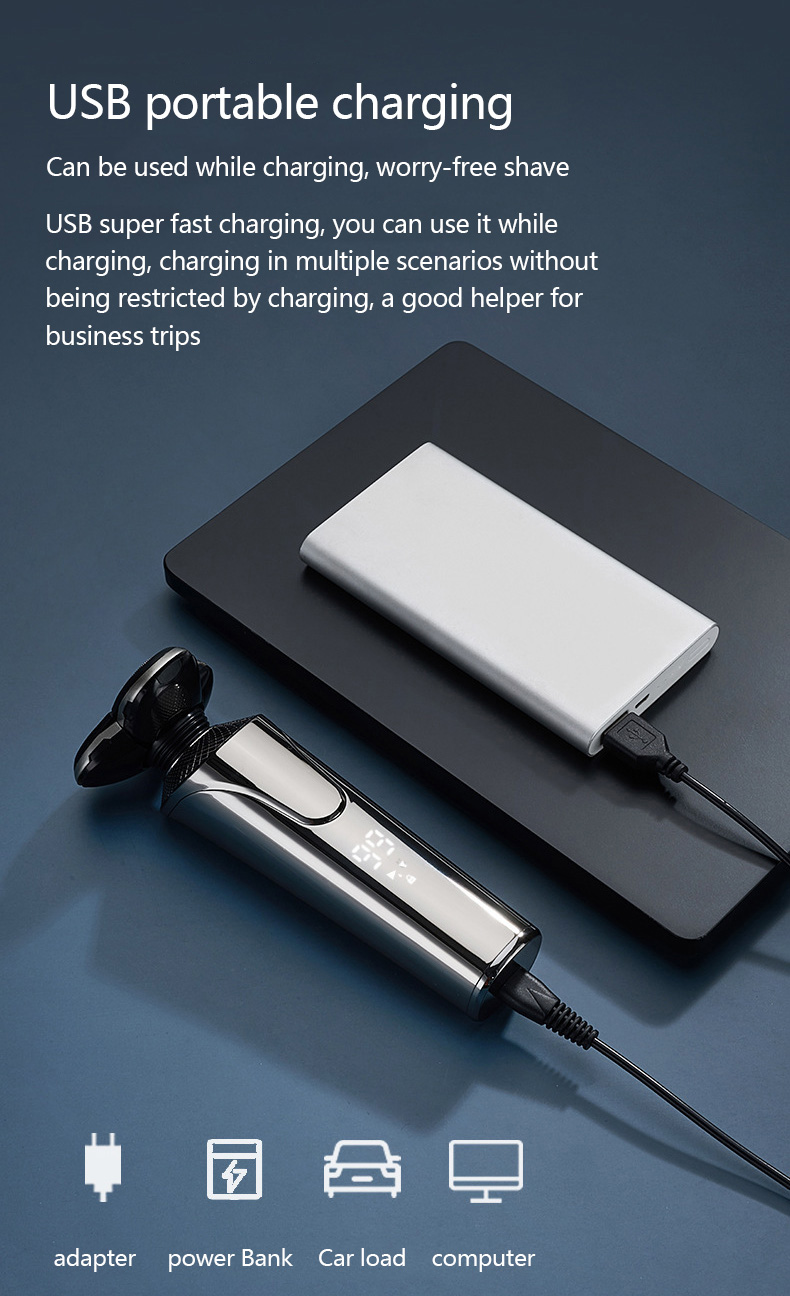 Ensemble de toilettage professionnel pour hommes, rasoir électrique multifonction 5 en 1, étanche, Rechargeable par USB_voghion.com