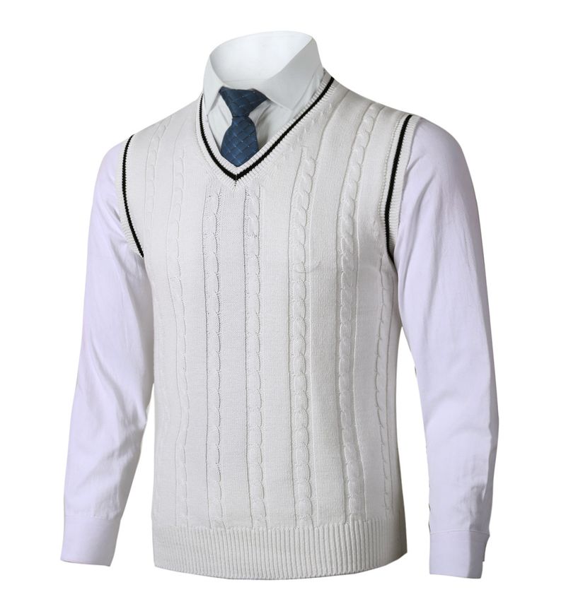 Herrenbekleidung Herrenweste Strickweste Ärmellos Lässig Große Größe Herrenbekleidung Außenhandelsstil V-Ausschnitt Verdickte Weste Unterhemd_voghion.com