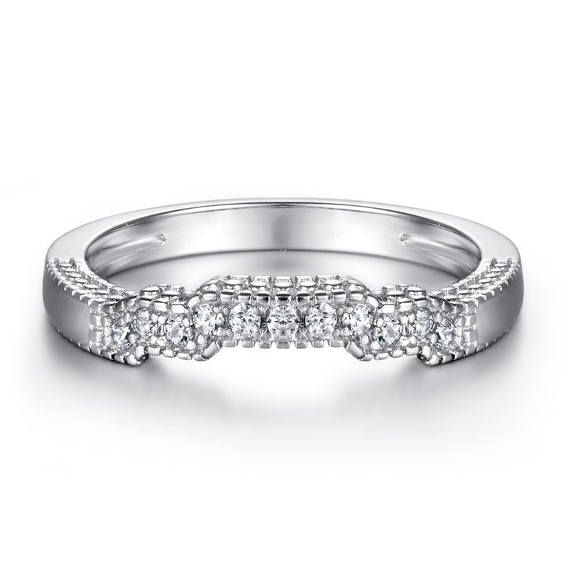 Jewelry For Women, Sterling Silver Inlaid With Zircon, Personalized Proposal Set, Two-Piece Ring Set_voghion.com