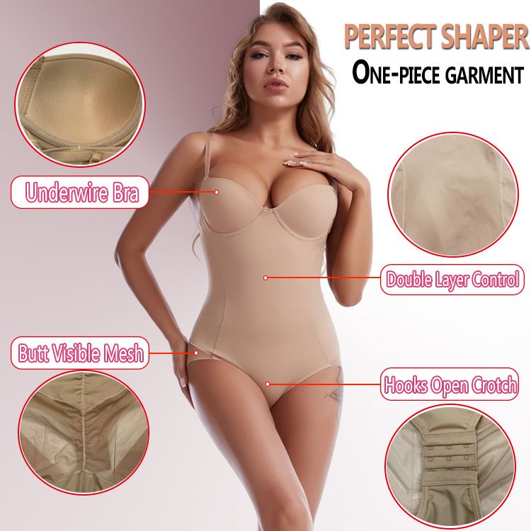 Corsetto modellante post-parto K; Body con supporto regolabile per il seno; Guaina snellente; Body monopezzo_voghion.com