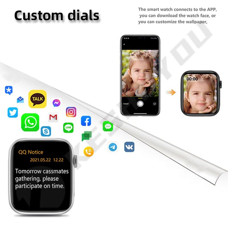 2023 Smart Women Series 2.0 "Bildschirm Bluetooth Anruf Herzfrequenz Blutdruck Männer Smartwatch für Apple IWO Watch 8_voghion.com