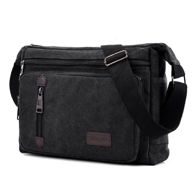Canvas Shoulder Bag Bottle Men Women Casual Simple Fashion Retro Crossbody Cross Square Multi Layered 250314l_voghion.com