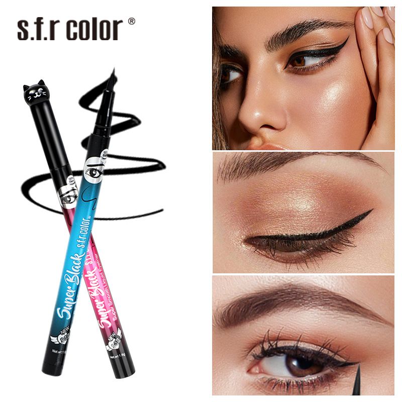 Duurzame, waterdichte eyelinerpen met een veegfunctie, snel drogende punt, soepele waterstroom en een eyelinerpen die geen inkt lekt._voghion.com