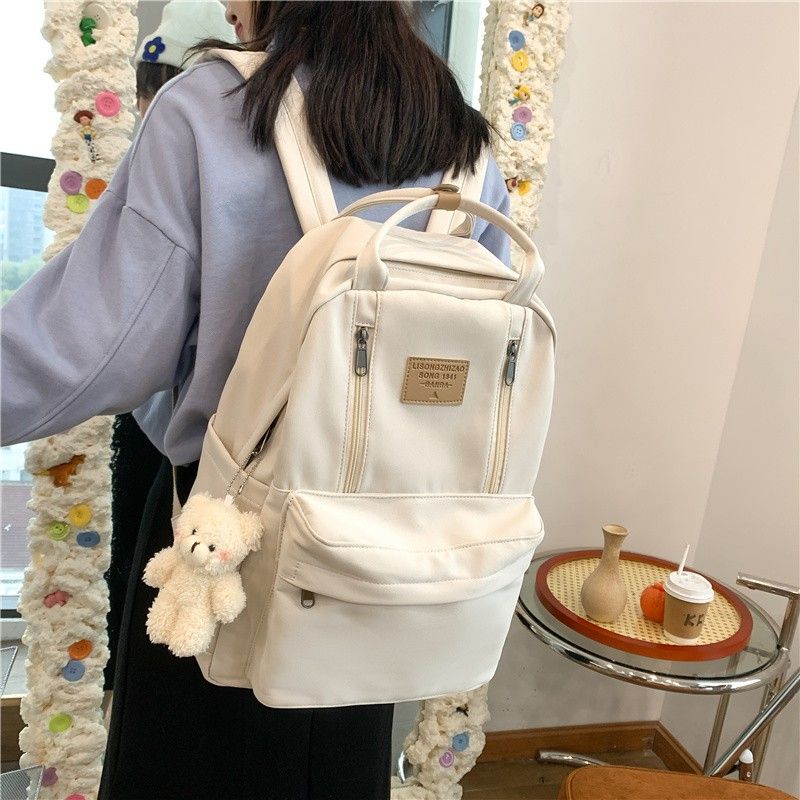 Nueva mochila escolar para estudiantes de secundaria, de gran capacidad, sencilla y para uso al aire libre._voghion.com