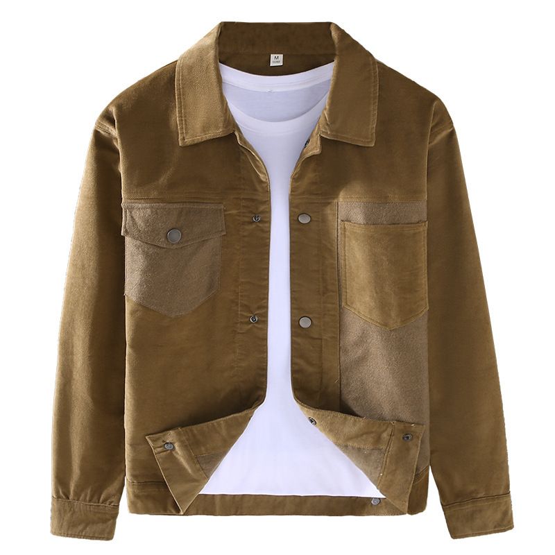 Giacca in velluto a coste da uomo, autunno, risvolto, a righe, casual, da lavoro, giacca alla moda da uomo, capospalla_voghion.com